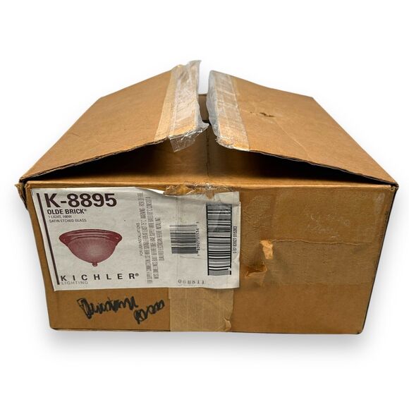 Kichler Lighting Ceiling Light K-8895 Olde Brick Satin Glass Flush New READ - Picture 1 of 9